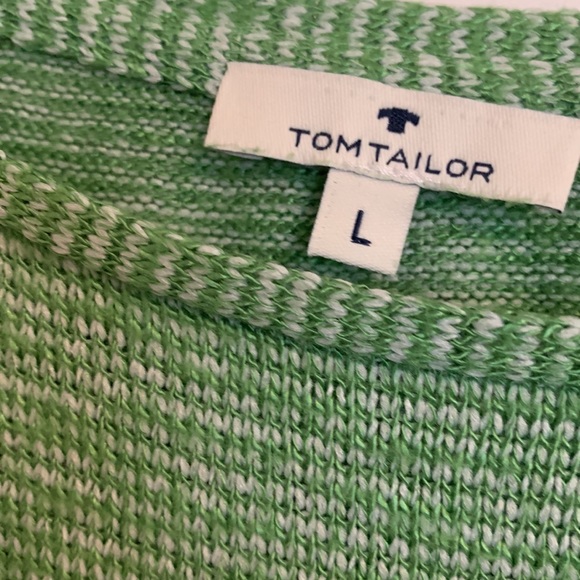 Tom Tailor Scoop Neck Top with Front tie in green, Large - Picture 4 of 4